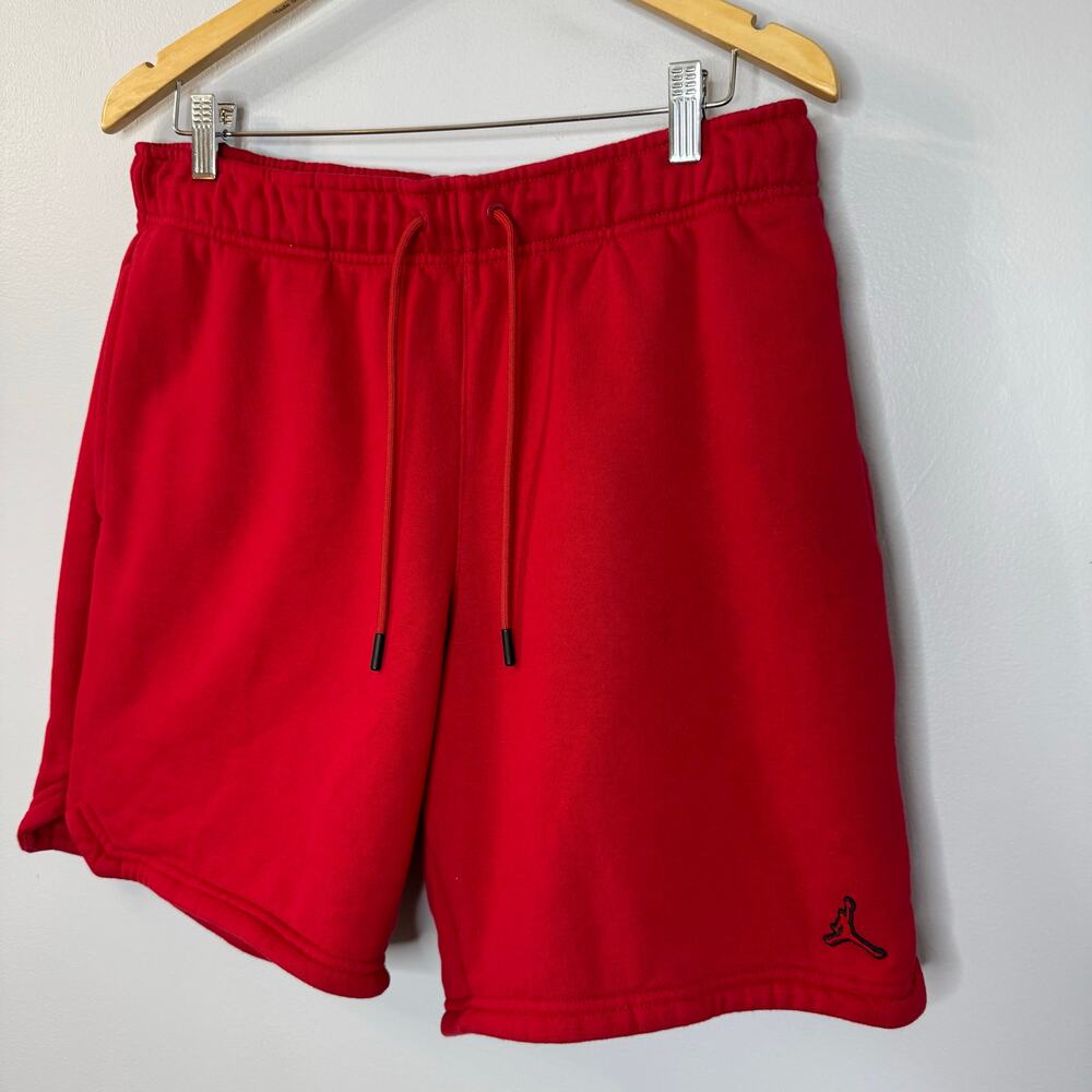 Nike Jordan Shorts Mens L Essentials Fleece Sweats Streetwear Relax Red View 3